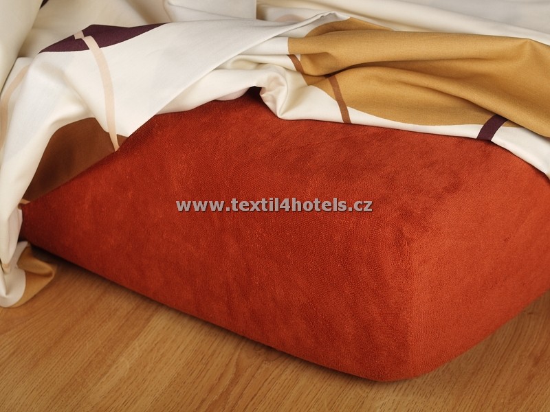 Textil 4 Hotels Cihlové froté prostěradlo TH0123 180x200 cm