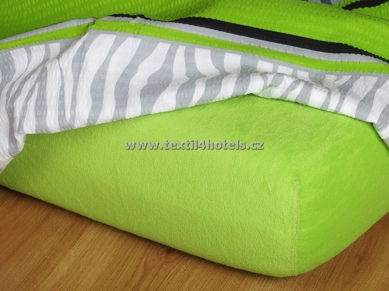 Textil 4 hotels Kiwi zelené jersey prostěradlo TH0097 90x200 cm