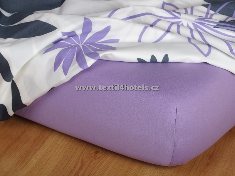Fialové jersey prostěradlo - Velikost: 60x120 cm