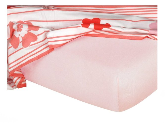 Pudrové jersey prostěradlo - Velikost: 90x200 cm