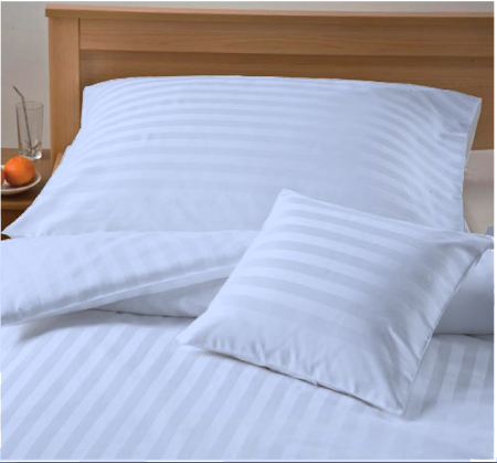 Damaškové hotelové povlečení 25 mm proužek - Barva: smetanová, Velikost: 140x220 + 70x90