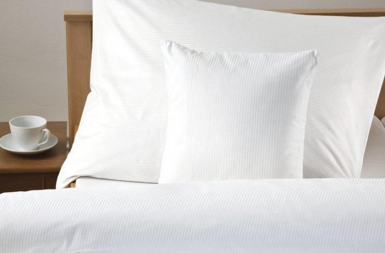 Hotelové damaškové obličky 2 mm prúžok - Barva: bílá, Velikost: 140x200 + 70x90