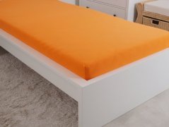 Lacné jersey prestieradlo oranžové