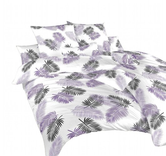 Fialové bavlněné povlečen - Velikost: 70x90 cm, Zapínání: Zip