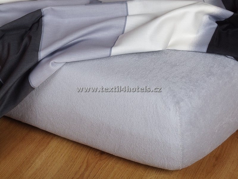 Šedé froté prostěradlo - Velikost: 90x200 cm