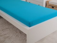 Lacné jersey prestieradlo tyrkysové