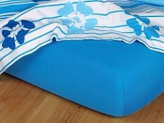 Modrá Denim jersey prostěradlo