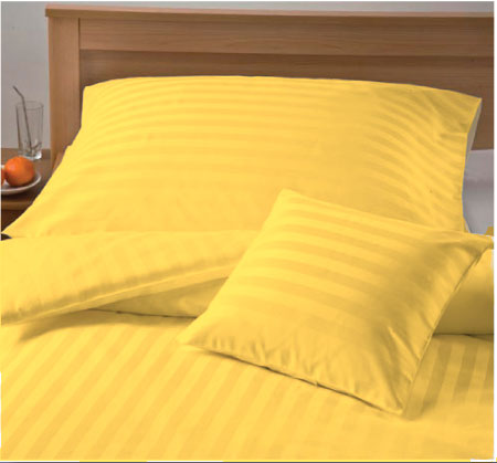 Damaškové hotelové povlečení 25 mm proužek - Barva: smetanová, Velikost: 140x220 + 70x90