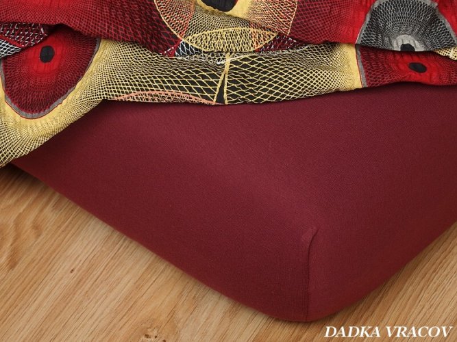 Bordó jersey prestieradlo - Veľkosť: 90x200 cm