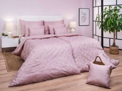 Pudrové damaškové povlečení Bohema