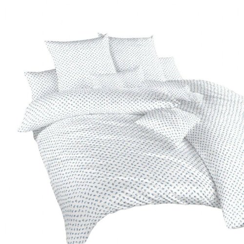 Bílé krepové povlečení - Velikost: 140x220 + 70x90, Zapínání: Hotelový uzávěr