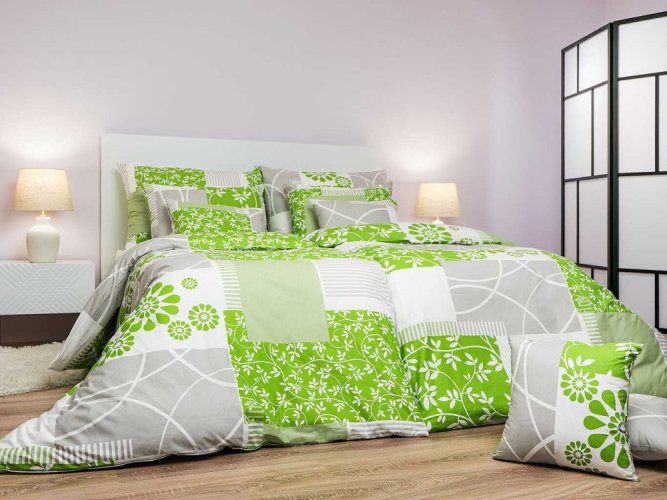 Zelené bavlněné obliečky