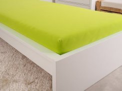Levné jersey prostěradlo svítivě zelené