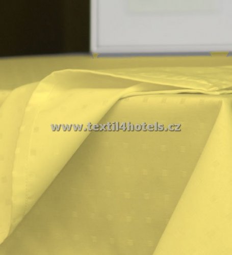 Damaškový ubrus světle žlutý - Velikost: 140x180 cm
