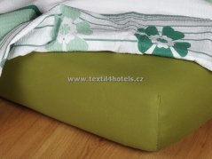 Olivové jersey prestieradlo
