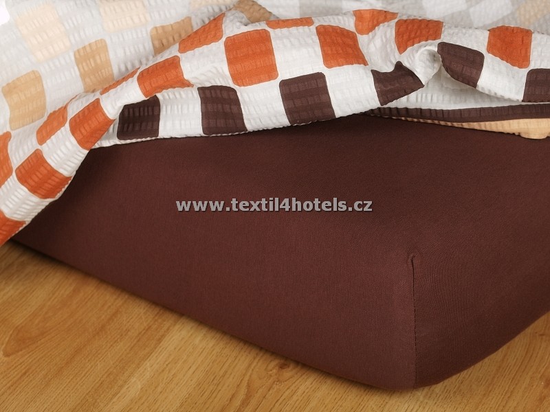 Textil 4 hotels Tmavě hnědé jersey prostěradlo TH0078 140x200 cm