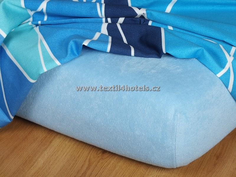 Textil 4 Hotels Světle modré froté prostěradlo TH0126 60x120 cm