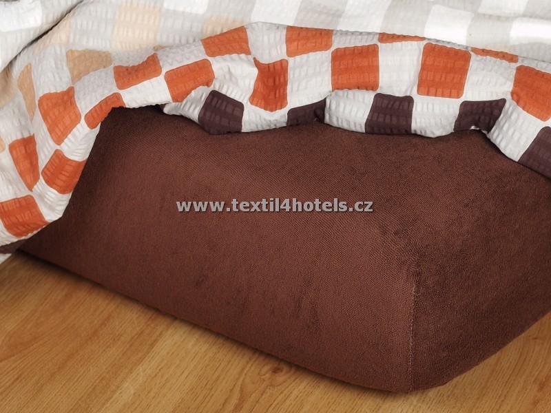 Textil 4 hotels Tmavě hnědé froté prostěradlo TH0116 140x200 cm