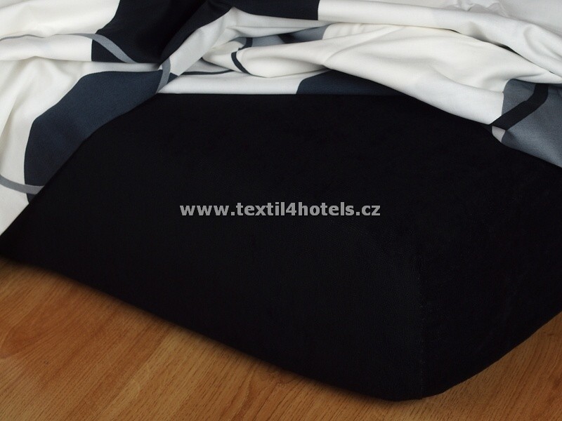 Textil 4 hotels Černé froté prostěradlo TH0107 140x200 cm