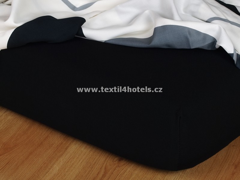 Textil 4 hotels Černé jersey prostěradlo TH0103 180x200 cm